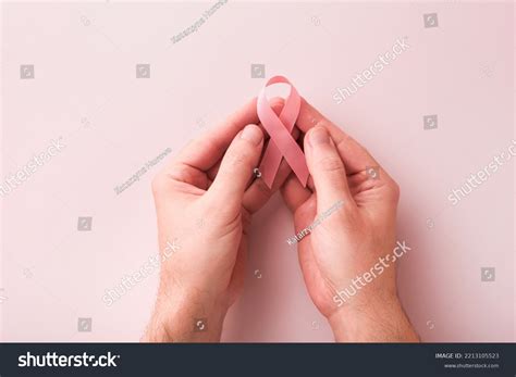 2 780 Woman Hands Holding Pink Breast Cancer Awareness Ribbon White