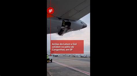 Aviões da Latam e Gol colidem no pátio do aeroporto de Congonhas em SP