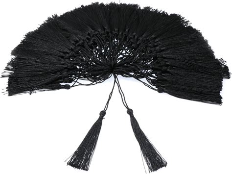 Amazon Vapker Pieces Black Tassels Cm Inch Silky Handmade