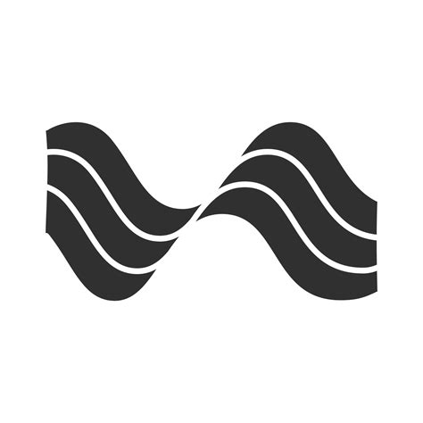 Wavy sound lines glyph icon. Silhouette symbol. Music rhythm, melody ...