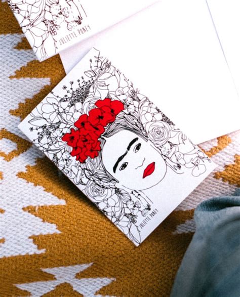 Carnet Frida Kahlo décor floral par Juliette Poney 1610 5 20 pages