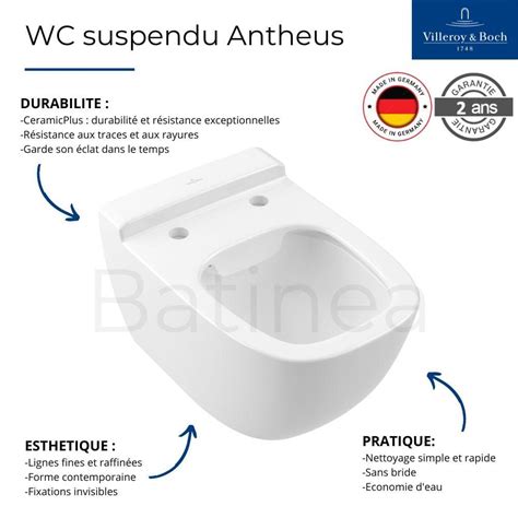 Cuvette Suspendue Sans Bride VILLEROY ET BOCH Antheus Avec DirectFlush