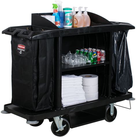 Rubbermaid Fg618900bla Full Size Housekeeping Cart