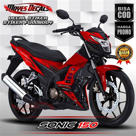 Jual COD Decal Sticker Honda Sonic 150R Full Body Dekal Skotlet