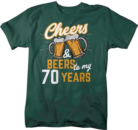 Mens Funny 70th Birthday Shirt Cheers Beers Seventy Years Etsy