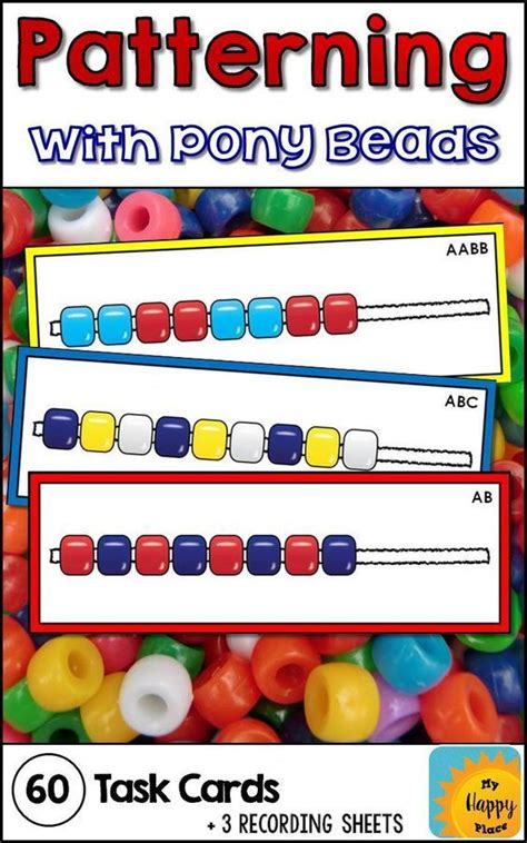 Pony Beads Pattern Task Cards Math Patterns Patterning Kindergarten