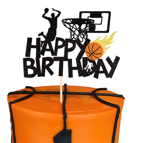 Buy Pack Basketball Happy Birthday Cake Topper Glitter Nba Fan