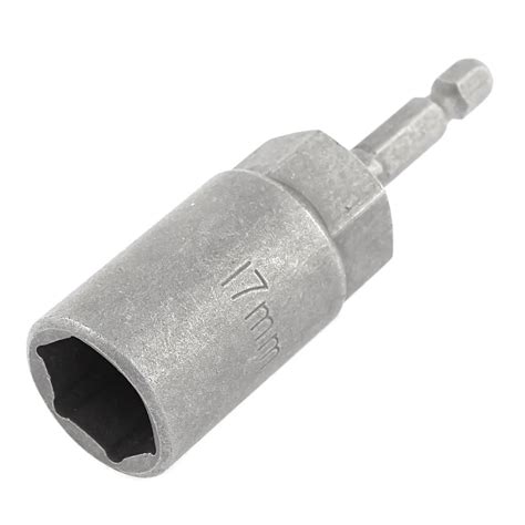 Best Price 17mm Hex Socket Nut Driver Bit Adapter 80mm Length In Screws