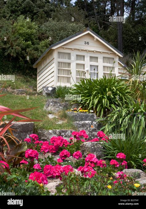 Holiday Beach Hut At Poole Bay Dorset Uk Stock Photo Alamy