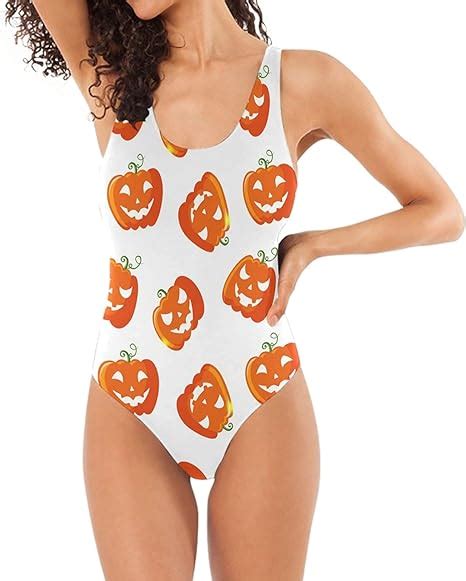 EUKhan Bikini Sets Halloween Pumpkins Art Swimwear One Piece Swimsuit