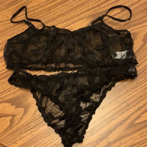 Boutique Intimates Sleepwear Sexy Heart Pattern Sheer Mesh Lingerie Set Xl Poshmark