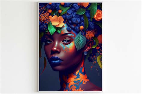 African Woman Beauty 1 Digital Art Print Ai Generated Wall Art Ai