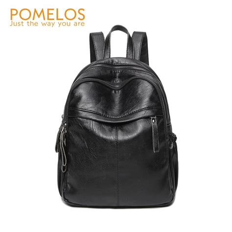 Pomelos Backpack Female Fashion Women Backpacks Pu Leather Back Pack