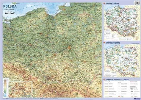 Mapa ścienna Demart Polska Mapa Ścienna Fizyczno Administracyjna I