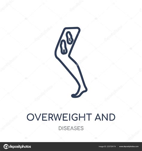 Overweight Obesity Icon Overweight Obesity Linear Symbol Design