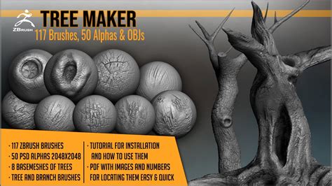 How To Make Trees In Zbrush With Tree Maker By Artistic Squad Youtube