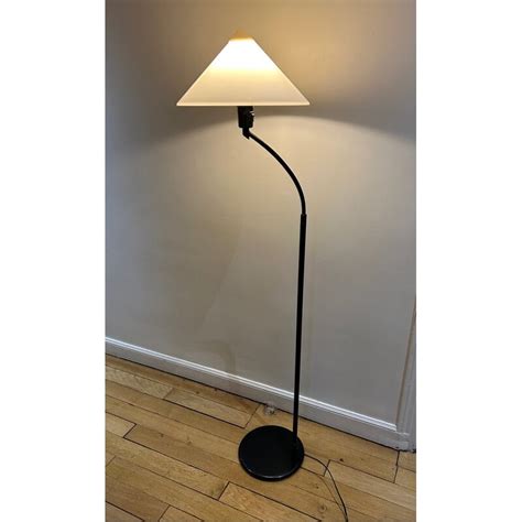 Lampadaire Vintage Aluminor En M Tal Laqu Noir Et Perspex