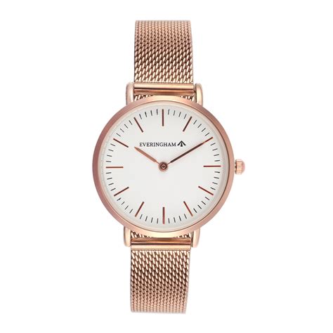 Everingham Womens Watches Rose Gold Case And White Dial With Rose Gold