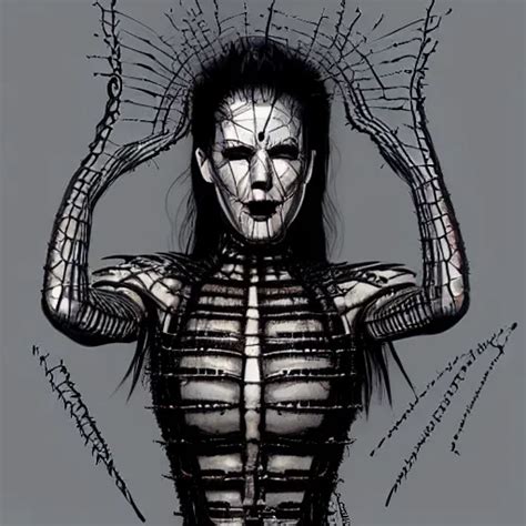 A Full Body Shot Pinhead From Hellraiser Played By Kim Stable