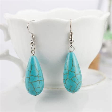 正品 珍贵纯天然 绿松石 白松石耳坠饰品 耳环 耳坠_引领潮流5447 