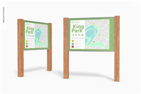 Premium Psd Wayfinding Horizontal Park Signs Mockup