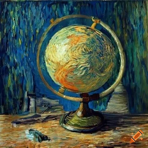 Spinning Globe With Artistic Design Inspired By Vincent Van Gogh On Craiyon