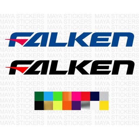 Falken tires logo stickers in custom colors and sizes