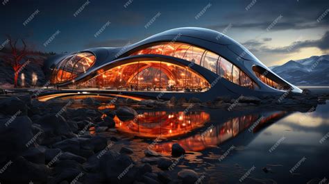 Premium AI Image | futuristic architecture HD 8K wallpaper Stock ...