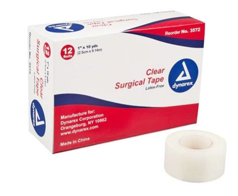 Dynarex Clear Surgical Tape Box Of 12 Emergency Responder Products