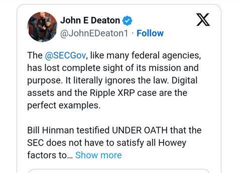 A Pro Crypto Lawyer John Deaton Accused The Sec Of Being U