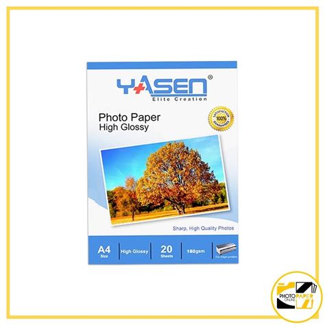 Yasen A Glossy Photo Paper No Backprint Gsm Gsm Gsm