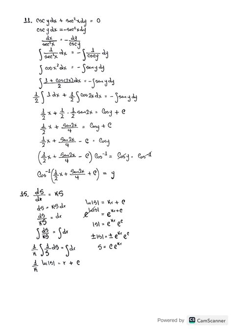 Solution Ecuaciones Diferenciales Variables Separables Y Homogeneas