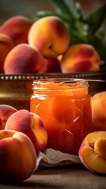 Premium Ai Image Fresh Peach Jam