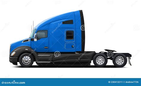 Camión Estadounidense Moderno Kenworth T680 En Azul Con Fondo De