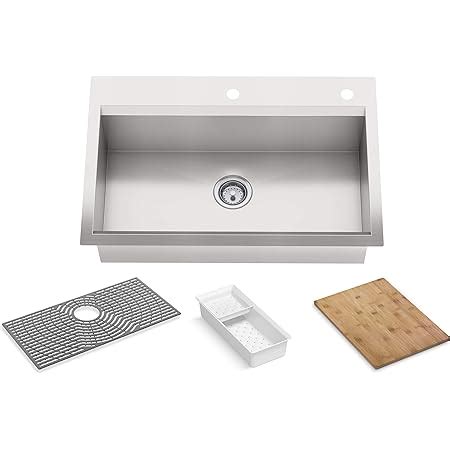 Amazon Kohler Task Kitchen Sink Stainless Steel Dual Mount Single