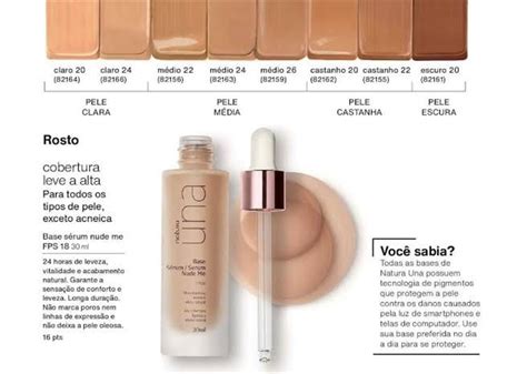 Natura Una Base Serum Fps Nude Me Castanho Ml Macherie Beleza