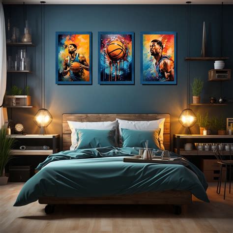 Printable Basketball Player Graffiti Wall Art Set Basketball - Etsy