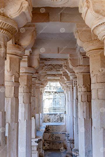 Ancient Temple Pillars Unique Architecture At Morning Stock Photo