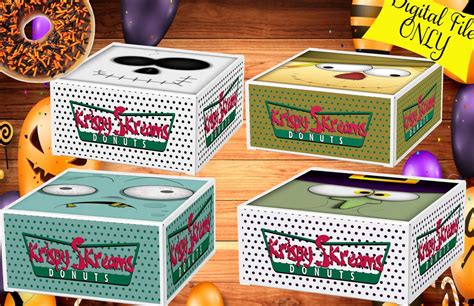 Halloween Donut Box, Zombie, Witch, Skeleton, Scarecrow, Halloween ...