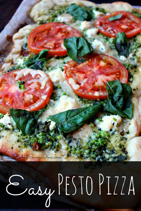 Easy Pesto Pizza Recipe Budget Savvy Diva