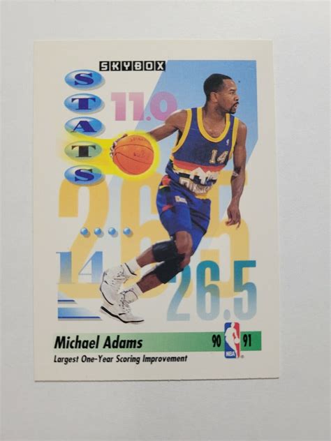 MICHAEL ADAMS 1991 92 SKYBOX BASKETBALL CARD 300 E5224 EBay