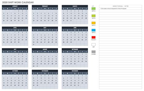 Employee Vacation Calendar Template 2020 | Calendar Template Printable