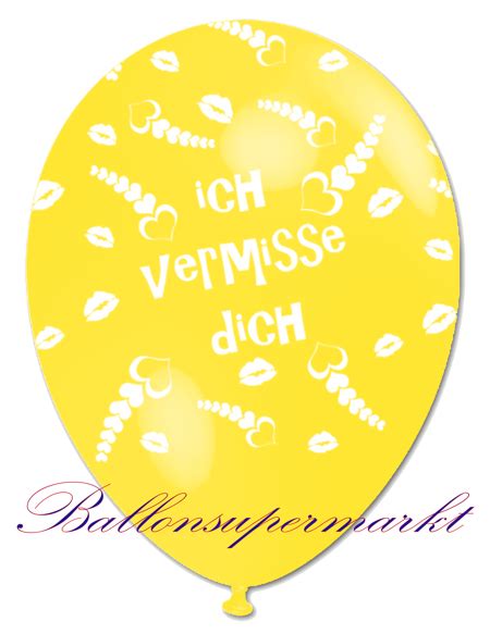 Ich Vermisse Dich Motiv Luftballons Zitronengelb St Ck