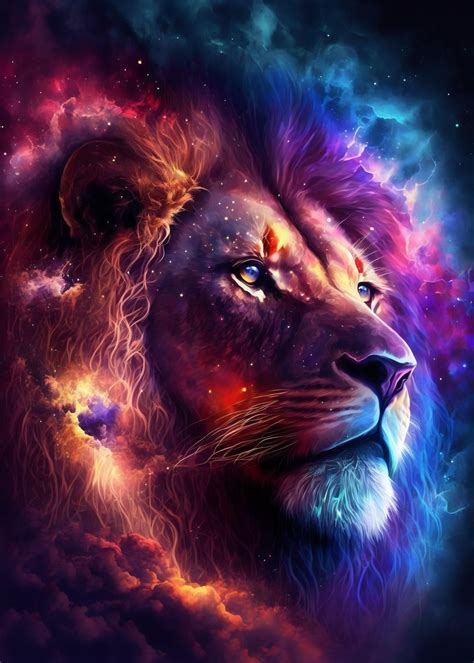 Star Lion Poster Picture Metal Print Paint By Fusiondesigns Displate