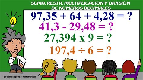 SUMA Y RESTA DE NÚMEROS DECIMALES I MULTIPLICACIÓN Y DIVISIÓN DE