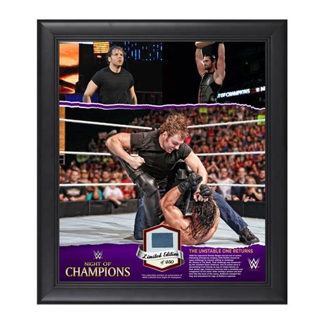 Dean Ambrose Night Of Champions 15 X 17 Commemorative Framed Ring