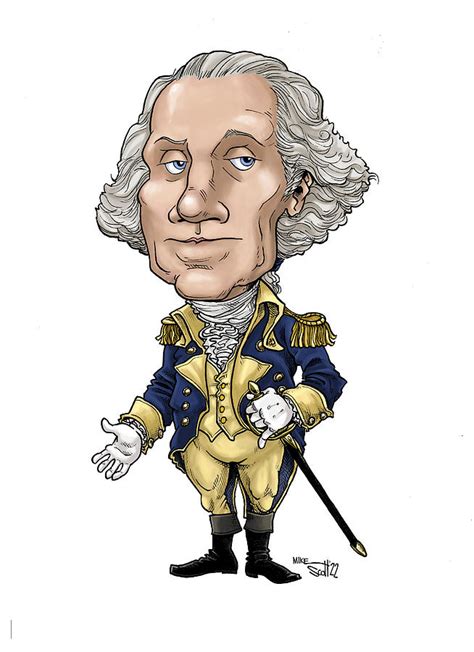 General George Washington In Color Drawing By Mike Scott Fine Art