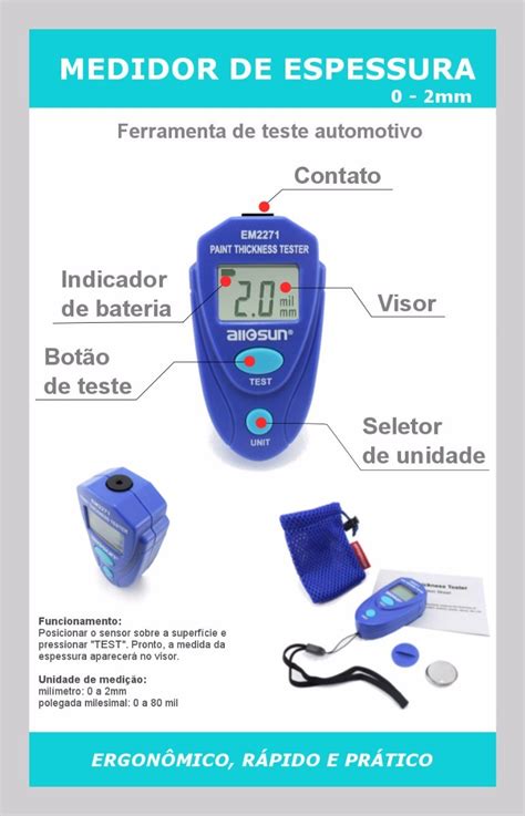 Medidor Espessura Camada De Tinta Autom Veis R Em Mercado Livre