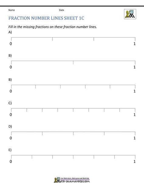 Fraction Number Line Sheets - Worksheets Library