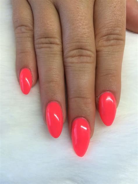 Acrylic Nails With Gelish Brights Have More Fun Almond Shape